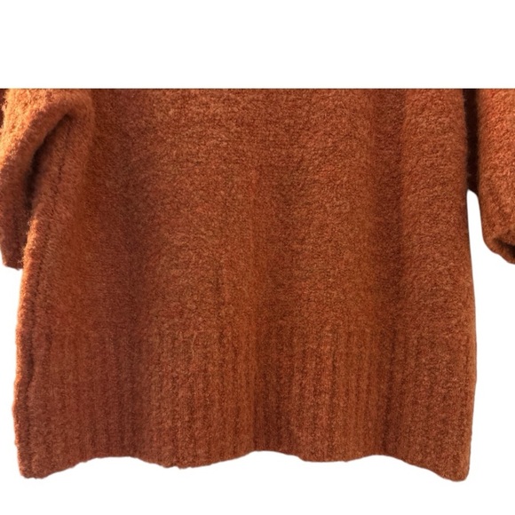 POLAGRAM sweater, terracotta, size Large, soft fuzzy knit. Collared and buttons. - Picture 7 of 9